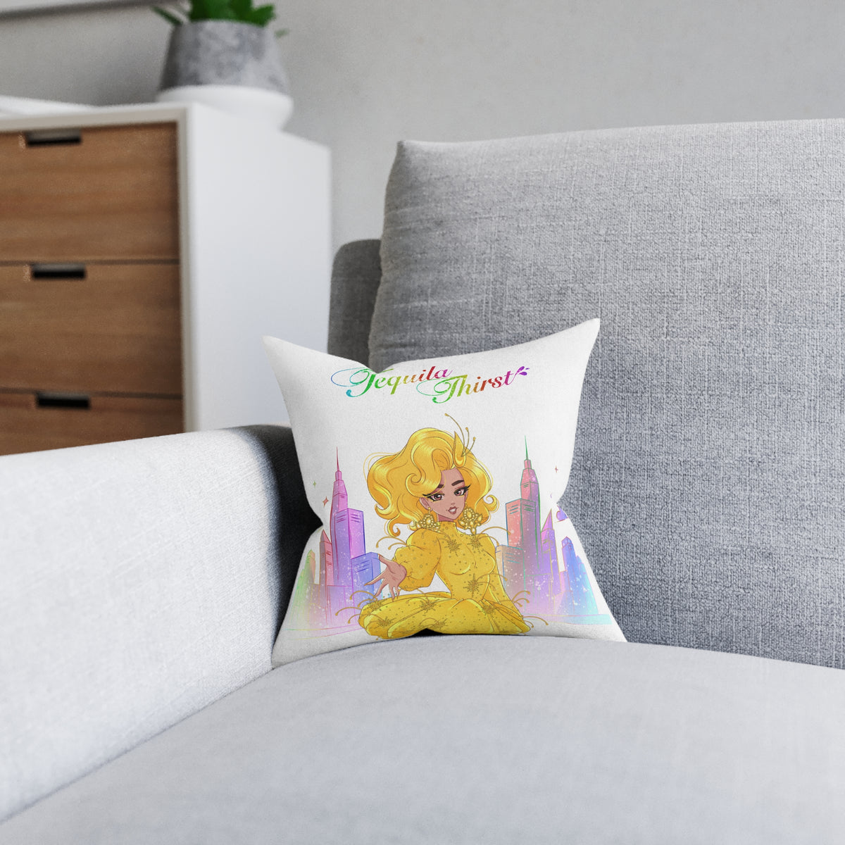Tequila & The City - Tequila Thirst Decorative Square Pillow (Design 2)